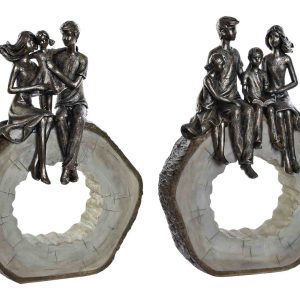 Figura resina 18,5x8x26 familia envejecido 2 surt.