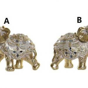 Figura resina espejo 20x8x20 elefante 2 surt.