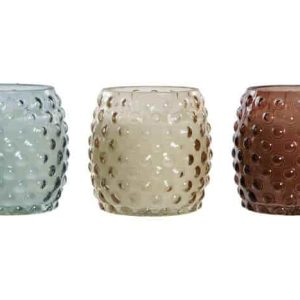 Vela cristal cera 9x9x9,3 3 surt.